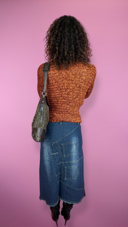 Pull tricoté orange