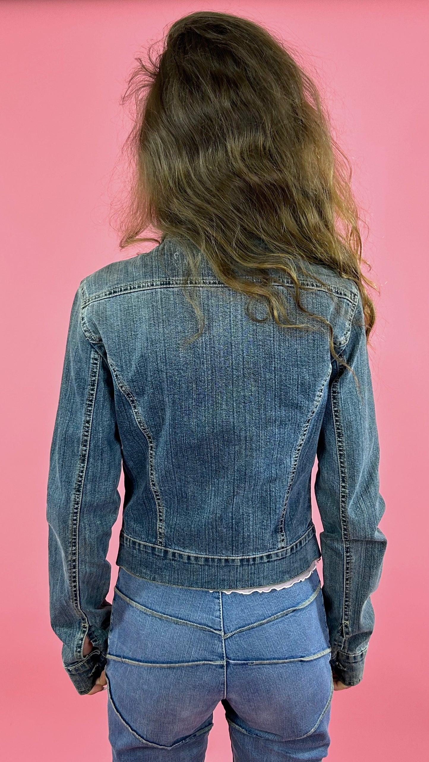 Veste en jean y2k avec fermeture éclaire