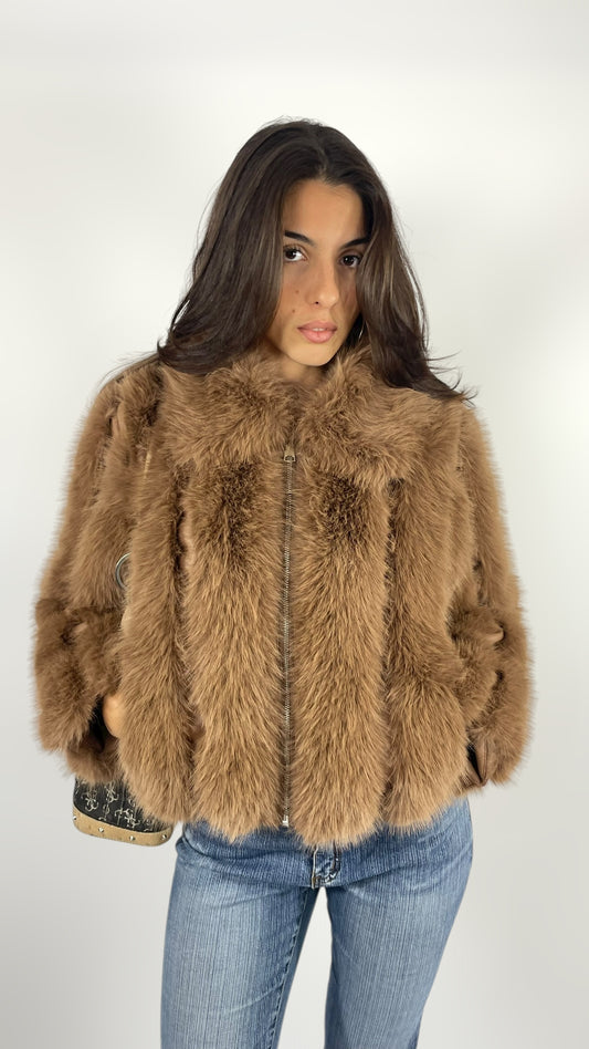 Fausse fourrure marron