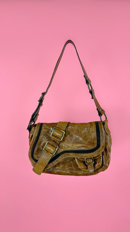 Sac marron Janet & Janet en cuir