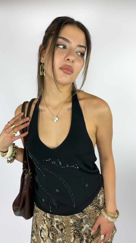 Haut à perles