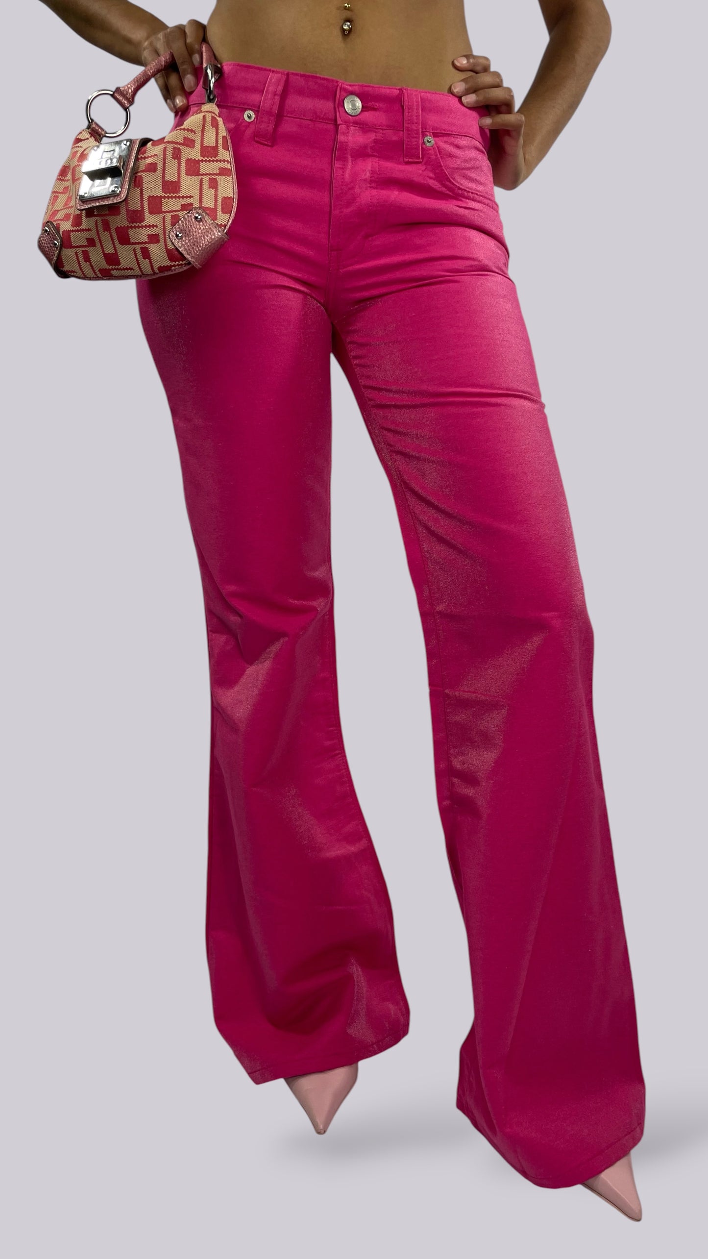  Pantalon flare rose