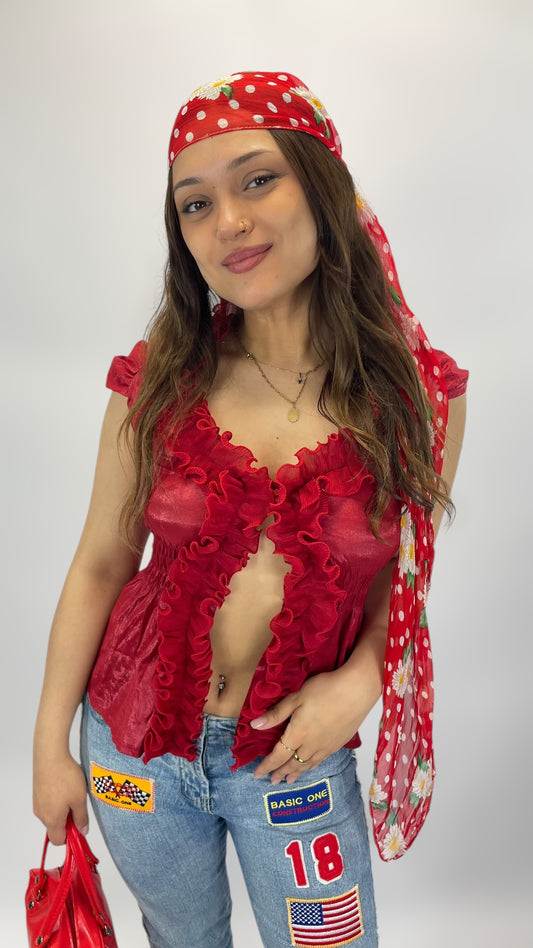 Top à froufrous