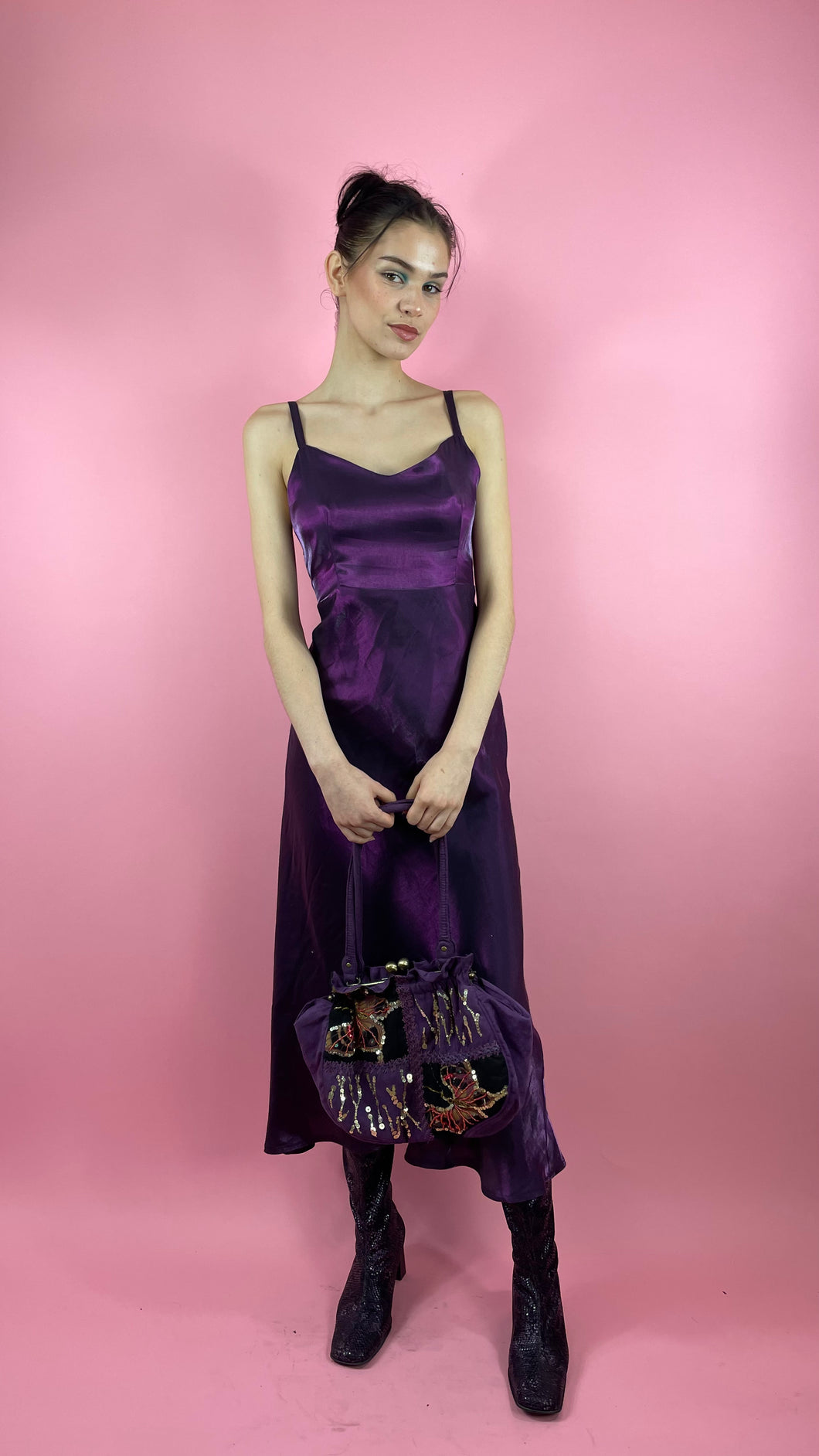 Robe violette vintage made in France