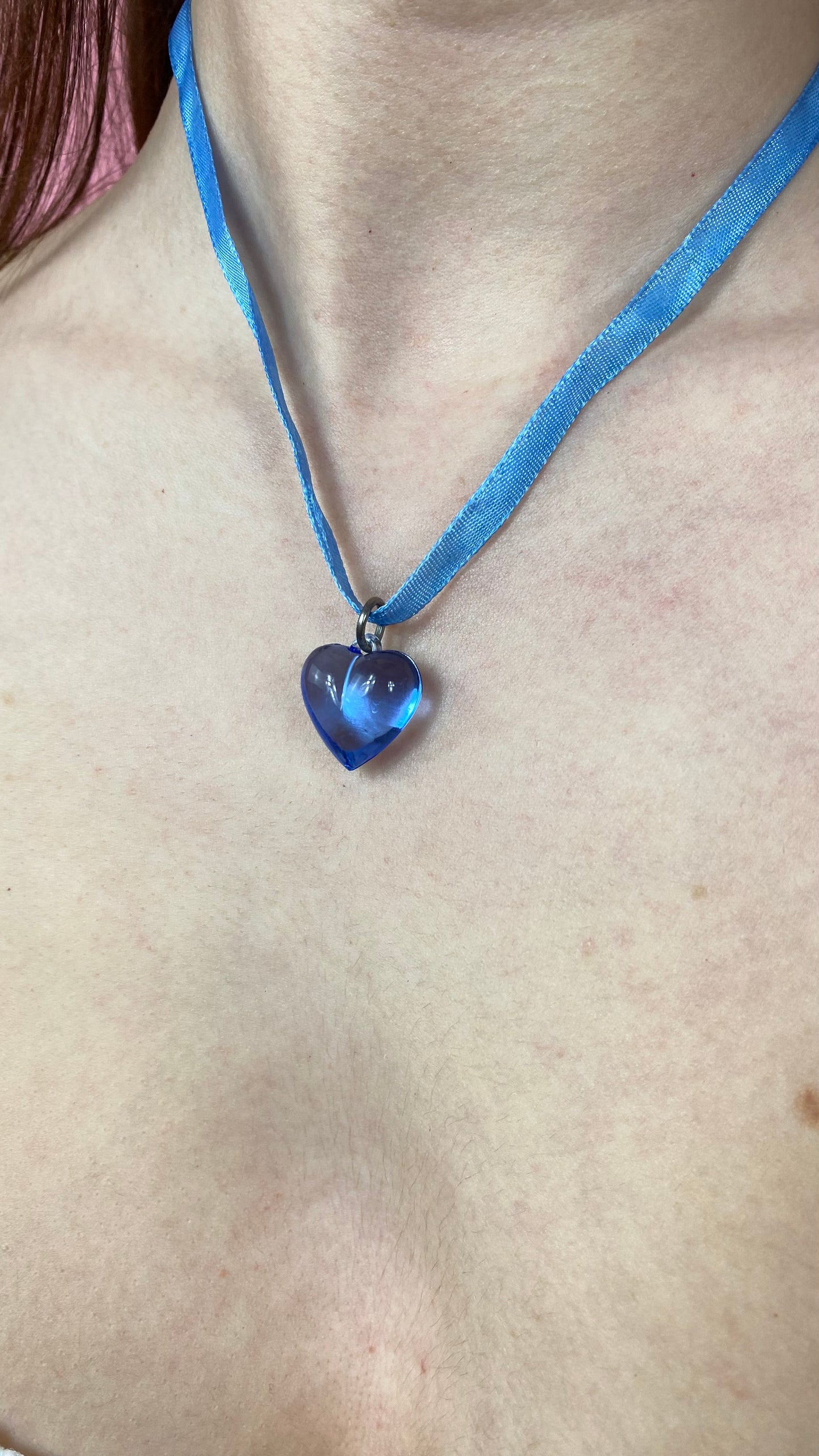 Collier cœur bleu